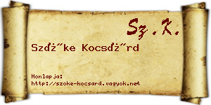 Szőke Kocsárd névjegykártya